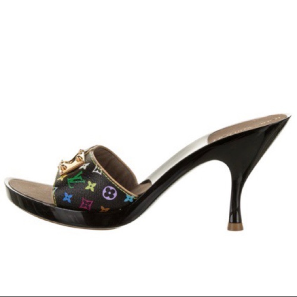 Louis Vuitton Multicolor Noir Slides/Mules